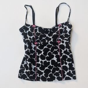 Betsey Johnson Intimates Animal Print Cow Cami With Pink Bows